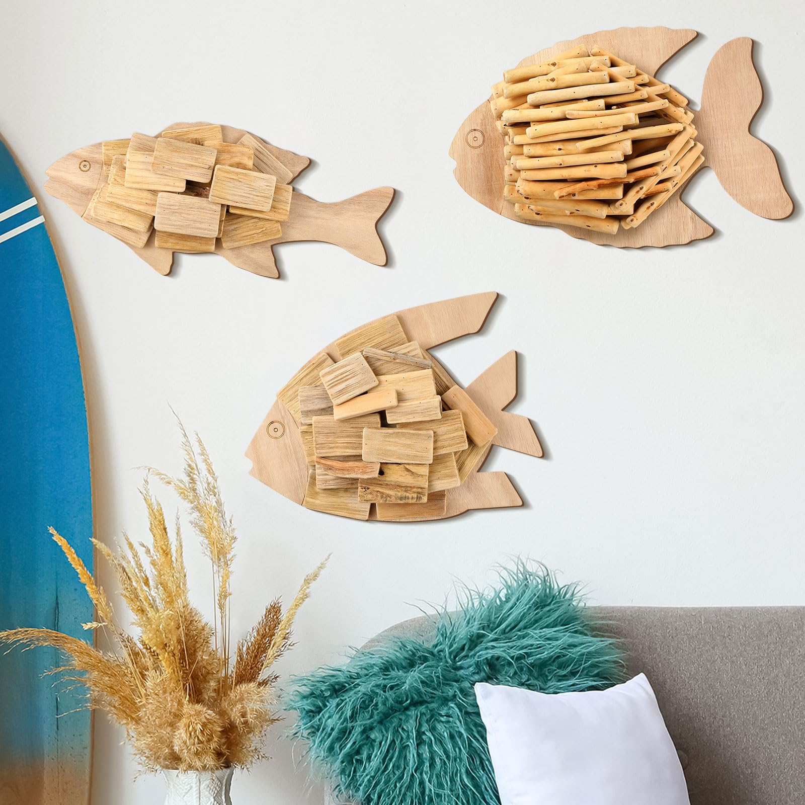 Amazon.com: Wesiti 3 Pcs Beach Coastal Wall Decoration Driftwood